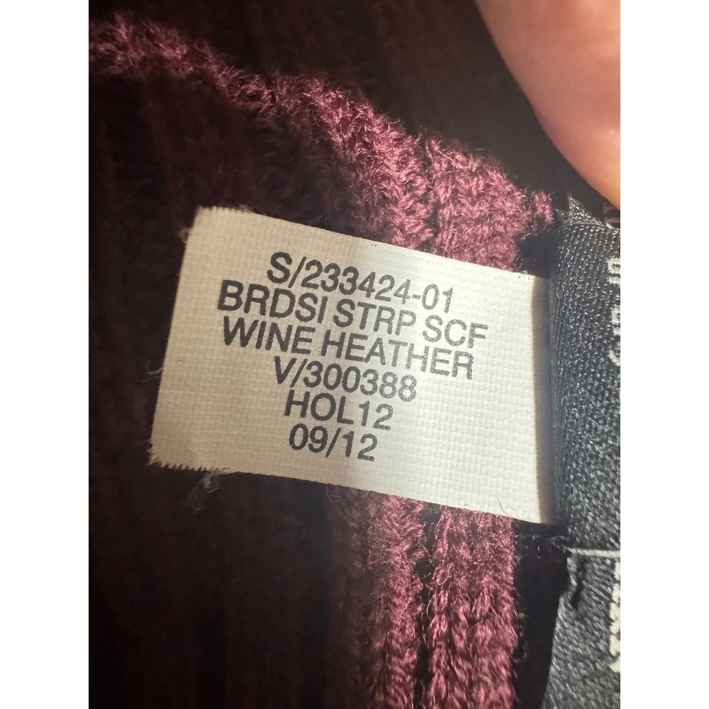 VTG Banana Republic Mens Wool Blend Striped Scarf Wine Gray 2012 Italian Yarn